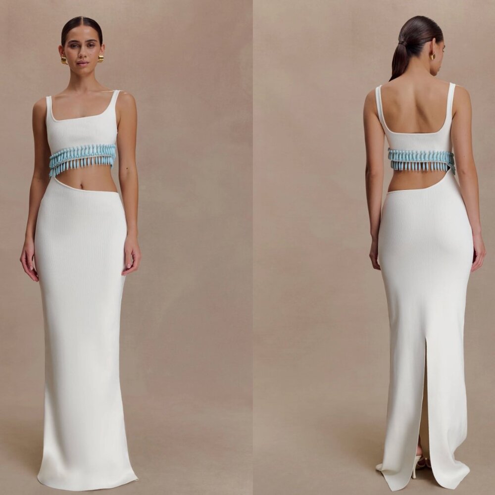 Ruvic Knit Maxi Beaded Dress